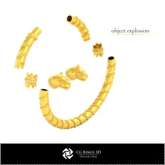 Pulsera Art Nouveau 3D para el hogar, Joyería CAD 3D, Pulseras CAD 3D, Joyería Vintage CAD 3D, Pulseras 3D, Pulsera Brazalete