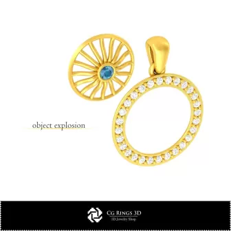 Anhänger 3D-Schmuck 3D-CAD Zuhause, Schmuck 3D-CAD, Anhänger 3D-CAD, 3D-Diamantanhänger