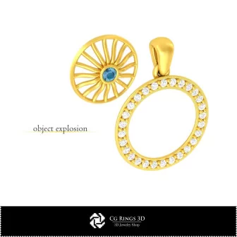 Pendentif bijou 3D - CAO 3D pour la maison, CAO 3D pour bijoux, pendentifs CAO 3D, pendentifs diamant 3D