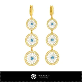 Bijoux-Boucles d'oreilles CAO 3D, Bijoux CAO 3D, Boucles d'oreilles CAO 3D, Boucles d'oreilles diamant 3D, Boucles d'oreilles