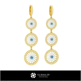 Bijoux-Boucles d'oreilles CAO 3D, Bijoux CAO 3D, Boucles d'oreilles CAO 3D, Boucles d'oreilles diamant 3D, Boucles d'oreilles