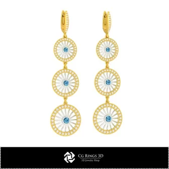 Gioielli-Orecchini CAD 3D, Gioielli CAD 3D, Orecchini CAD 3D, Orecchini con Diamanti 3D, Orecchini a Goccia 3D, Orecchini a