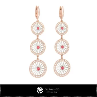 Bijoux-Boucles d'oreilles CAO 3D, Bijoux CAO 3D, Boucles d'oreilles CAO 3D, Boucles d'oreilles diamant 3D, Boucles d'oreilles