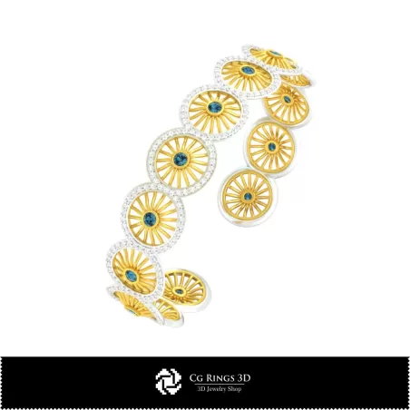 Bracelet 3D avec diamants Accueil, Bijoux 3D CAO, Bracelets 3D CAO, Bracelets en diamant 3D, Bracelets 3D, Bracelet manchette 3D