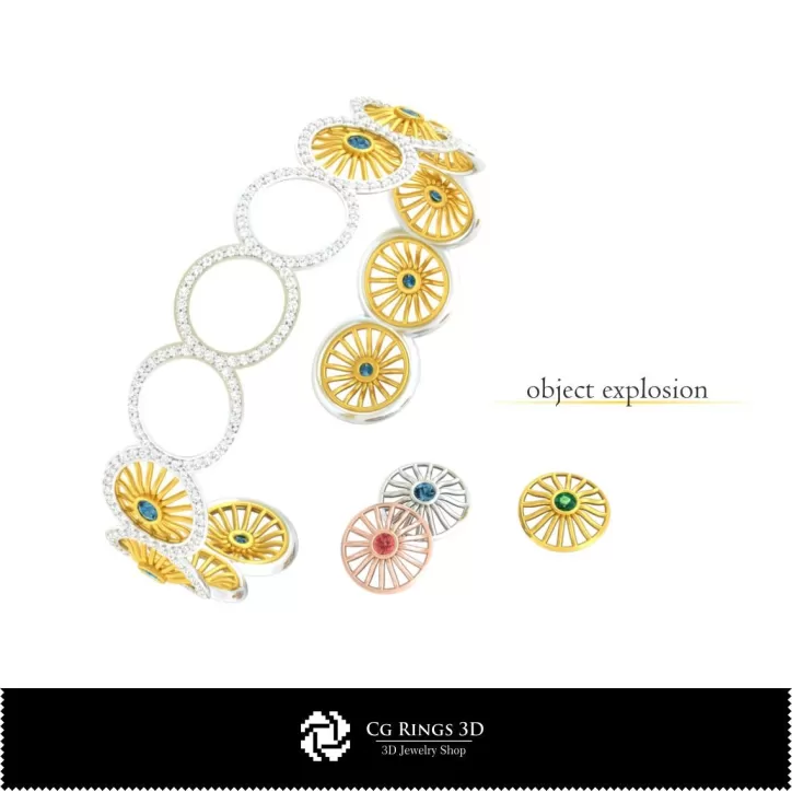 Bracciale con Diamanti - Gioielli 3D CAD
