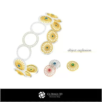 Bracciale 3D con Diamanti Casa, Gioielli 3D CAD, Bracciali 3D CAD, Bracciali con Diamanti 3D, Bracciali 3D, Bracciale 3D a