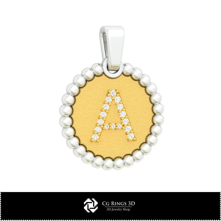 3D Pendant With Letter A