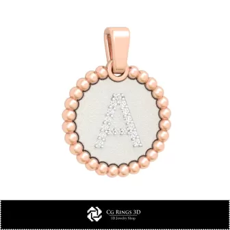 Pendentif 3D avec lettre A Maison, Bijoux 3D DAO, Pendentifs 3D DAO, Pendentifs lettre 3D, Pendentifs boule 3D