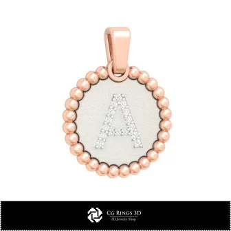 Pendentif 3D avec lettre A Maison, Bijoux 3D DAO, Pendentifs 3D DAO, Pendentifs lettre 3D, Pendentifs boule 3D