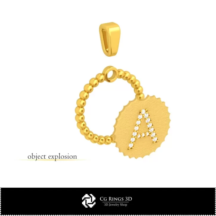 Pendentif 3D avec lettre A