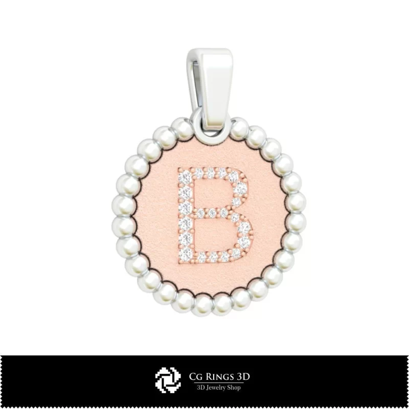 3D Pendant With Letter B Home, Bijoux 3D CAO, Pendentifs 3D CAO, Pendentifs Lettre 3D, Pendentifs Boule 3D