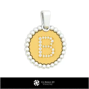 3D Pendant With Letter B