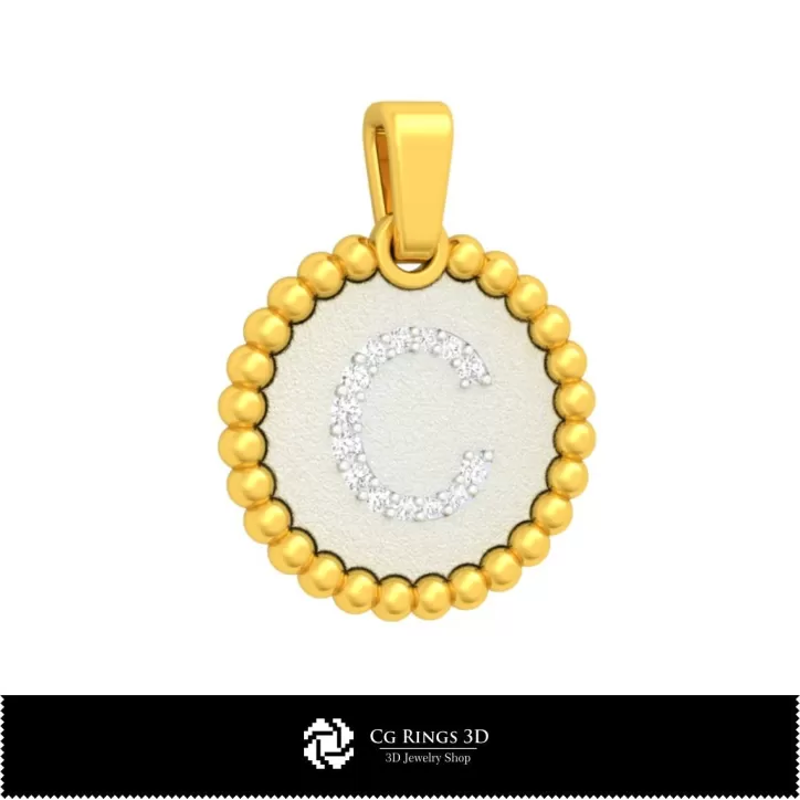 Pendentif 3D avec lettre C