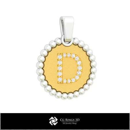 3D Pendant With Letter D