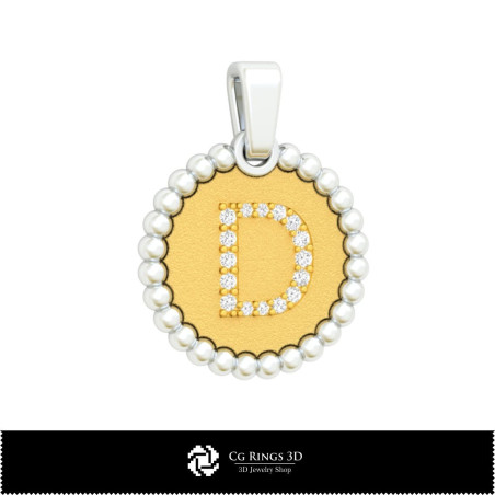 3D Pendant With Letter D