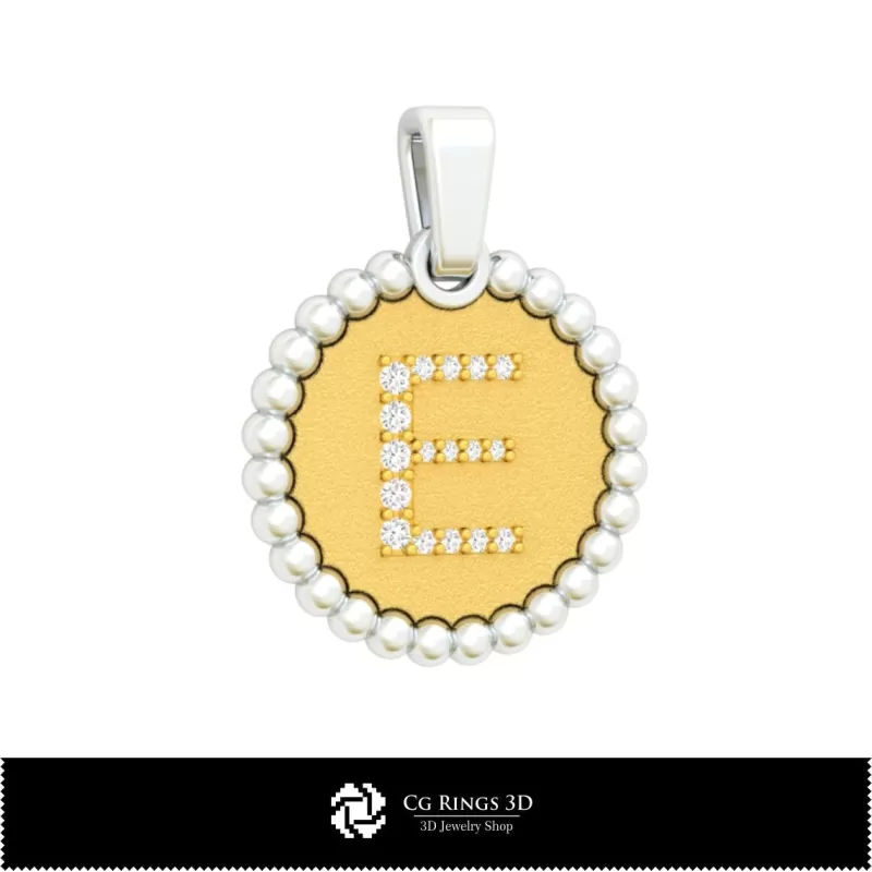 Pendentif 3D avec la lettre E