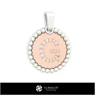 Pendentif 3D avec lettre G Maison, Bijoux DAO 3D, Pendentifs DAO 3D, Pendentifs lettre 3D, Pendentifs boule 3D