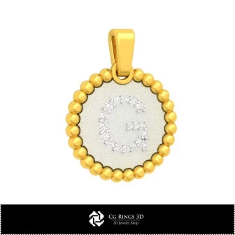 Pendentif 3D avec lettre G Maison, Bijoux DAO 3D, Pendentifs DAO 3D, Pendentifs lettre 3D, Pendentifs boule 3D