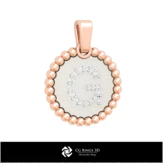 Colgante 3D con letra G para el hogar, Joyería CAD 3D, Colgantes CAD 3D, Colgantes de letras 3D, Colgantes de bola 3D