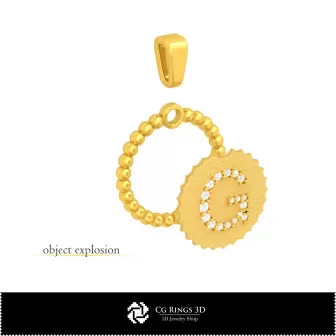 Pendentif 3D avec lettre G Maison, Bijoux DAO 3D, Pendentifs DAO 3D, Pendentifs lettre 3D, Pendentifs boule 3D