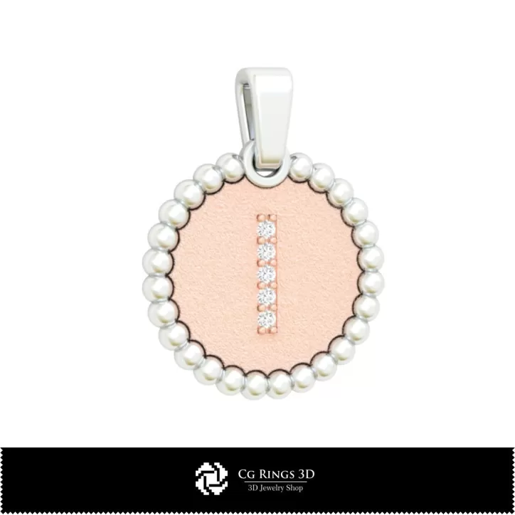 Pendentif 3D avec la lettre I