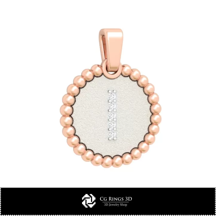 Pendentif 3D avec la lettre I