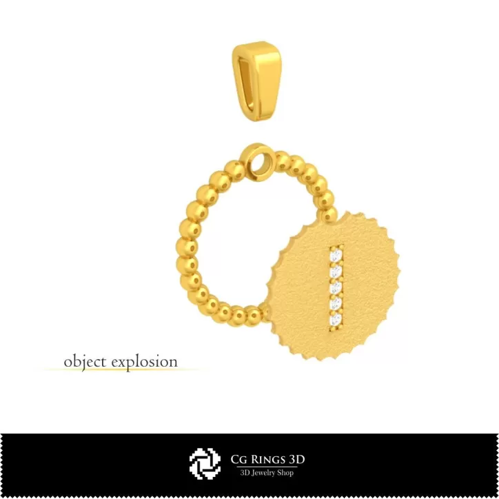 Pendentif 3D avec la lettre I