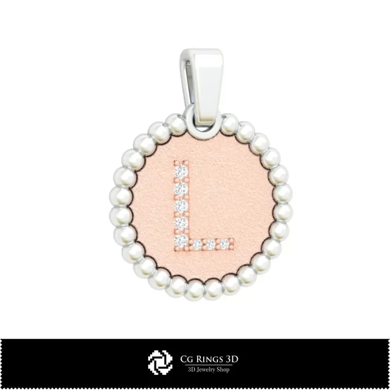 Pendentif 3D avec la lettre L Pendentif 3D avec la lettre L