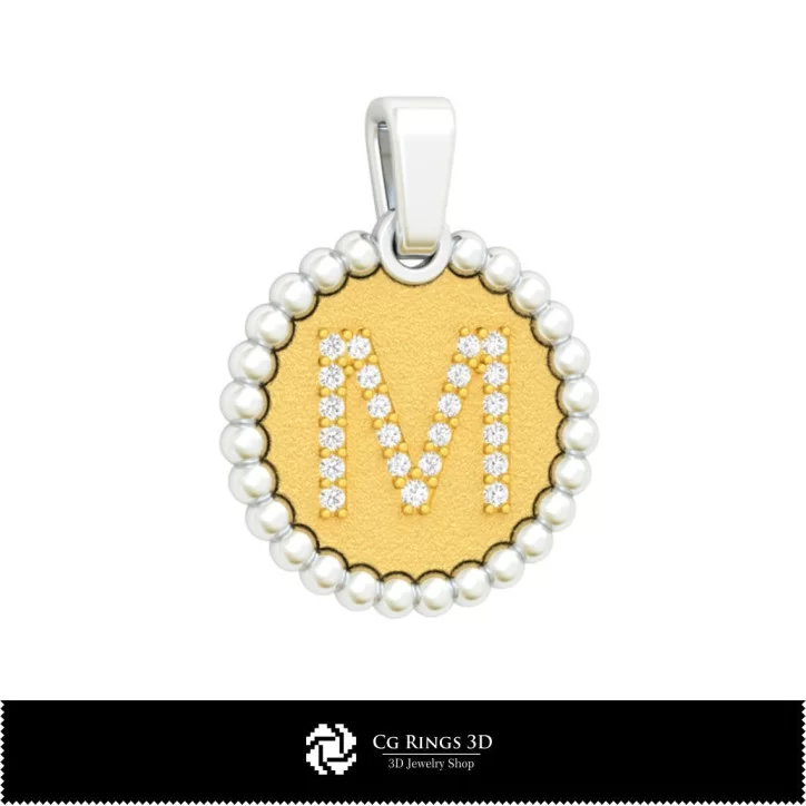 3D Pendant With Letter M