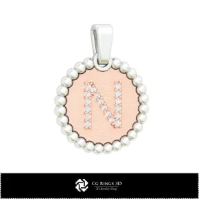 3D Pendant With Letter N