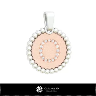Pendentif 3D avec lettre O Maison, Bijoux CAO 3D, Pendentifs CAO 3D, Pendentifs lettre 3D, Pendentifs boule 3D