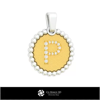 Pendentif 3D avec lettre P Maison, Bijoux 3D CAO, Pendentifs 3D CAO, Pendentifs lettre 3D, Pendentifs boule 3D