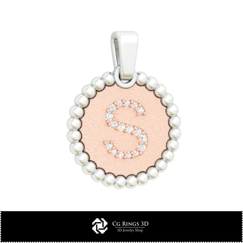 Pendentif 3D avec lettre S