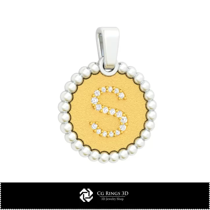 Pendentif 3D avec lettre S