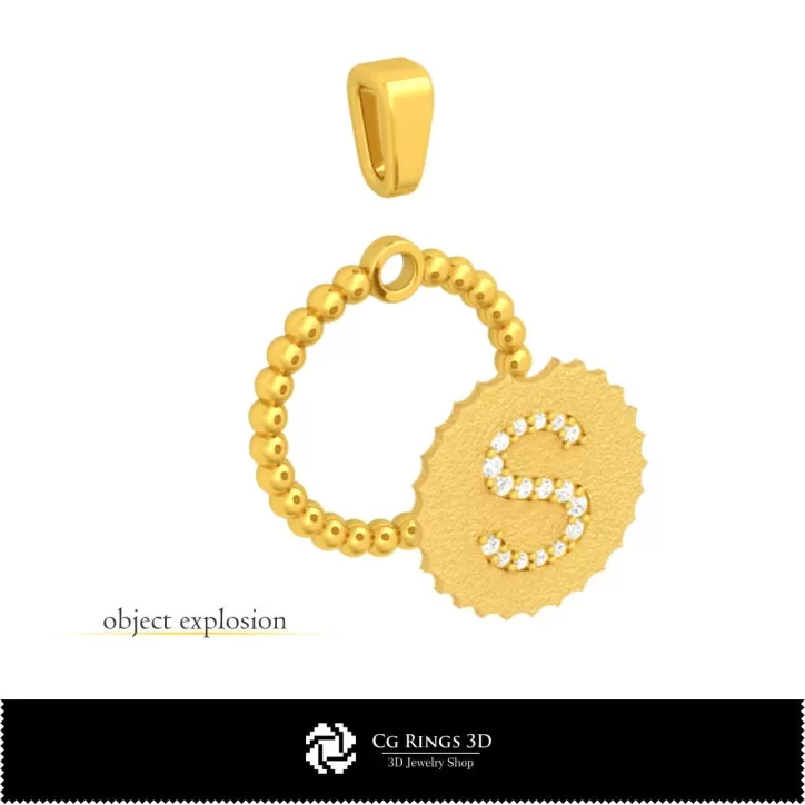 Pendentif 3D avec lettre S