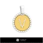 Pendentif 3D avec lettre V