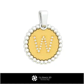 3D Pendant With Letter W