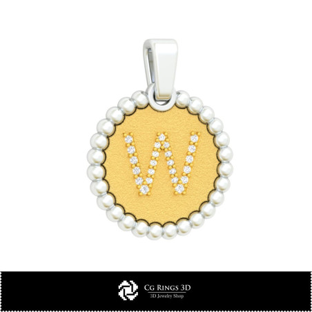 3D Pendant With Letter W