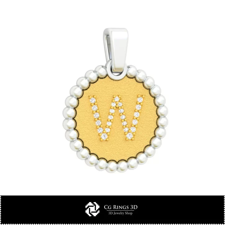 3D Pendant With Letter W