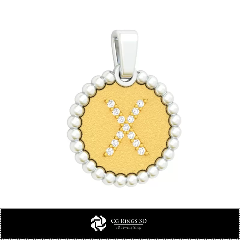Pendentif 3D avec la lettre X
