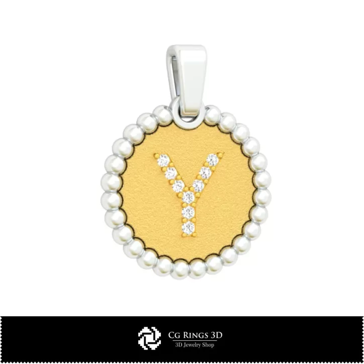 Pendentif 3D avec lettre Y