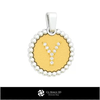 3D Pendant With Letter Y Home, Jewelry 3D CAD, Pendants 3D CAD , 3D Letter Pendants, 3D Ball Pendants