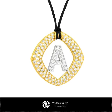 Pendentif 3D avec lettre A