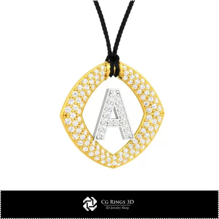 Pendentif 3D avec lettre A