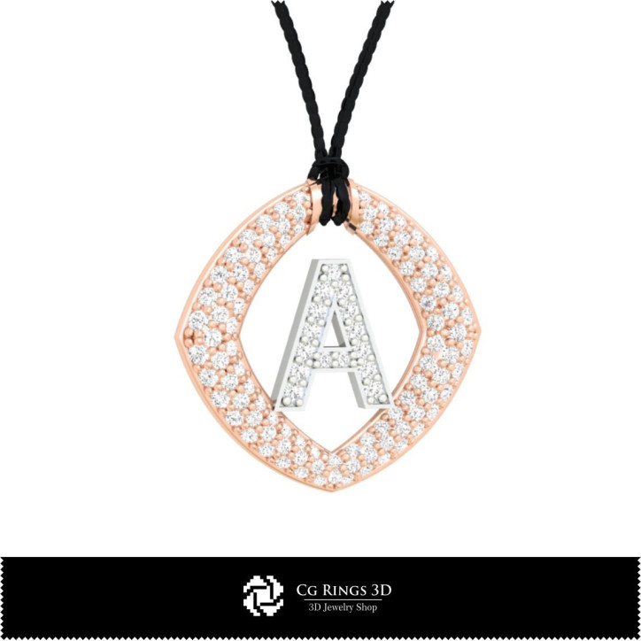 3D Pendant With Letter A