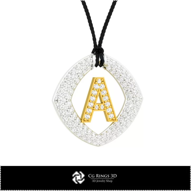 3D Pendant With Letter A