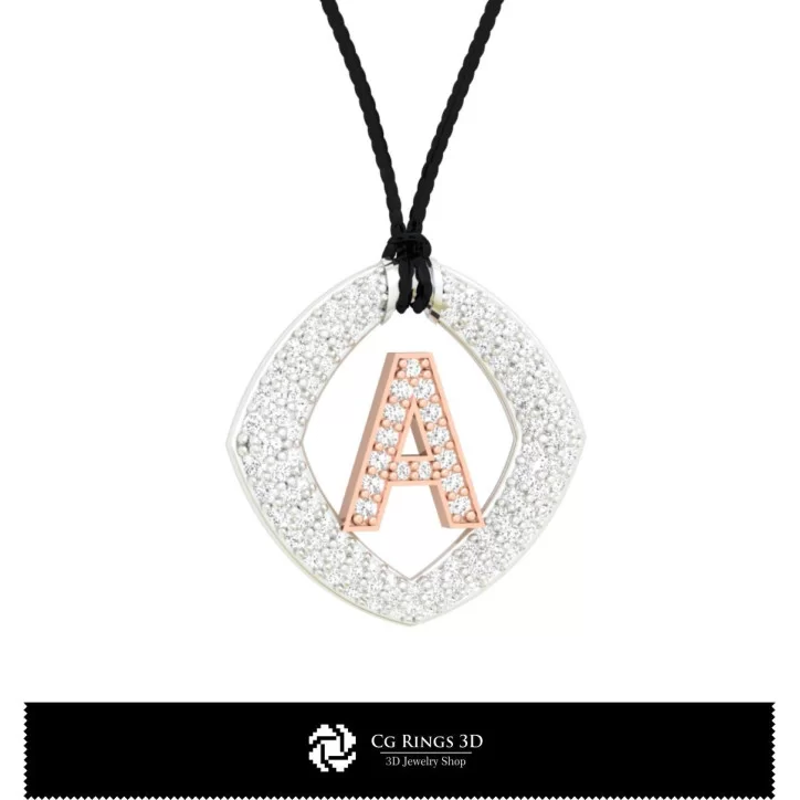 3D Pendant With Letter A