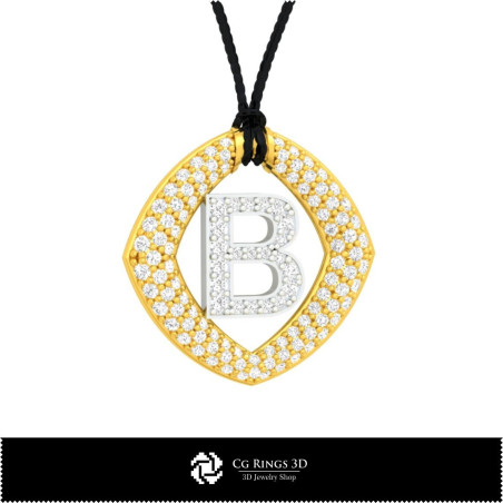 3D Pendant With Letter B