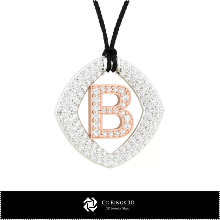 3D Pendant With Letter B