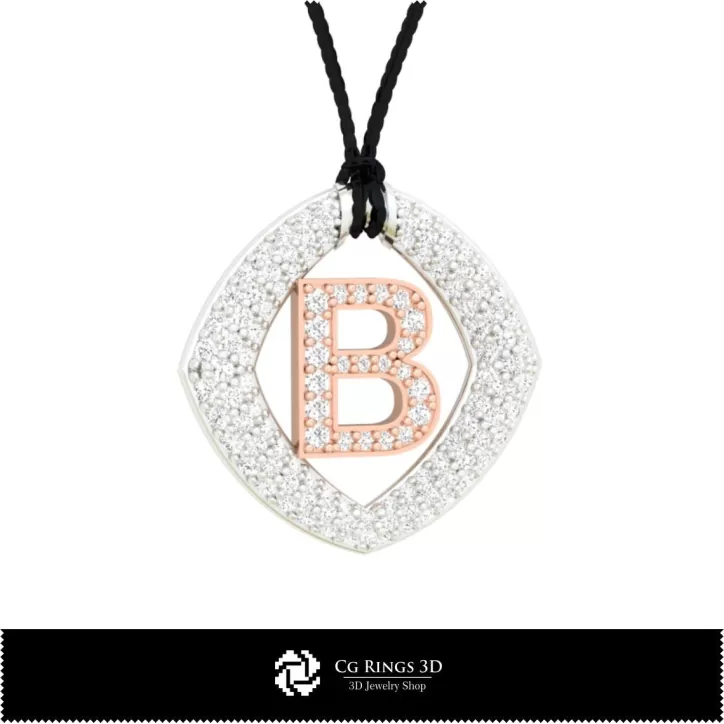 Pendentif 3D avec lettre B Pendentif 3D avec lettre B